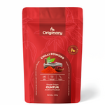 Red package of chilli powder with 'Originary' branding on a white background